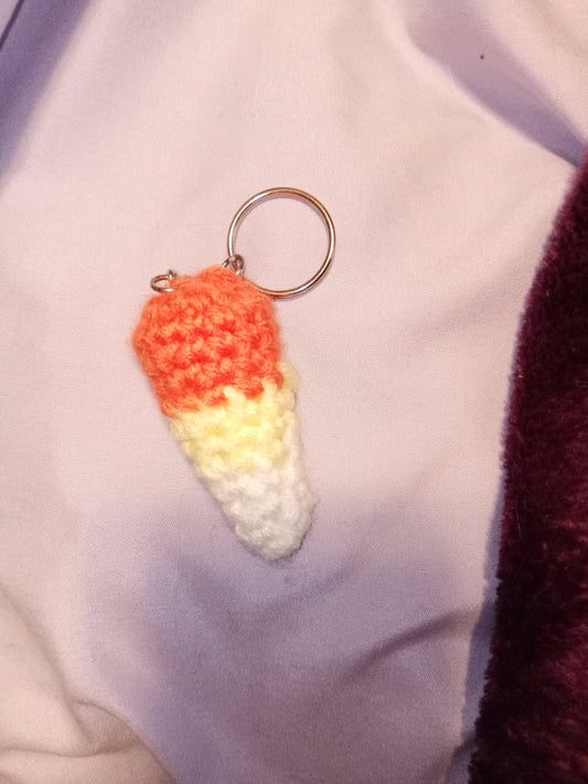 Candy corn keychain